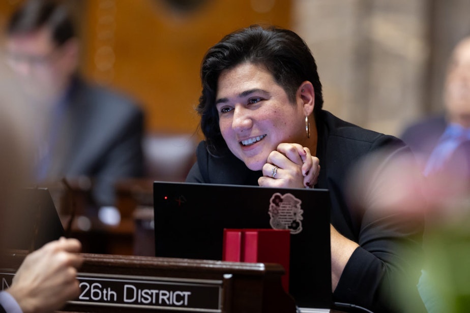 caption: Washington state Sen. Emily Randall represents the 26th Legislative District (Bremerton, Port Orchard, Gig Harbor). In 2024, she is running to represent the 6th Congressional District.