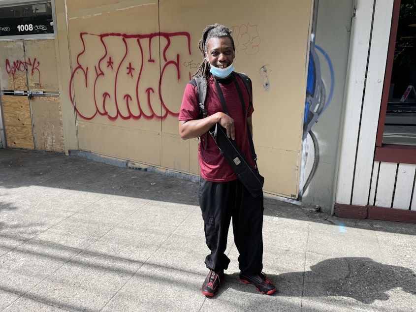 caption: Gabriel Paul in Seattle's Roosevelt neighborhood.