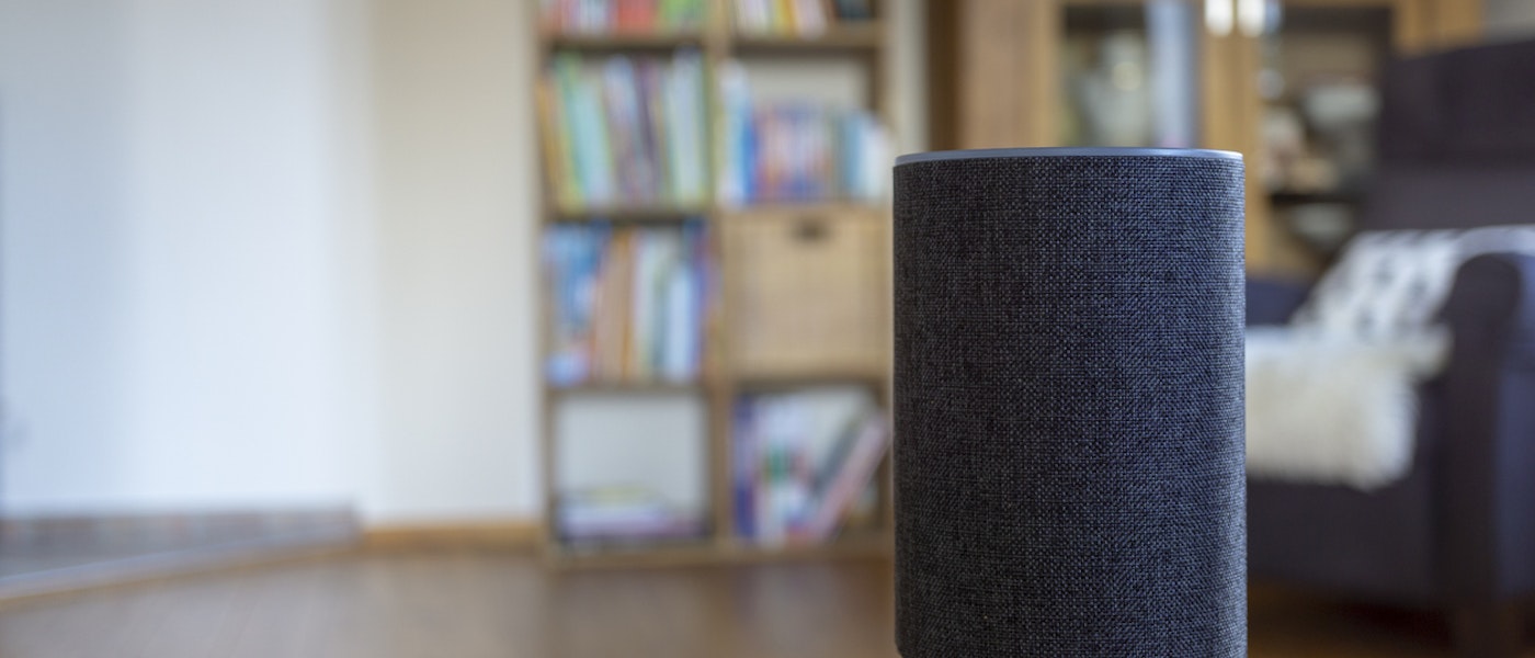 caption: Smart Speaker Device on a Table