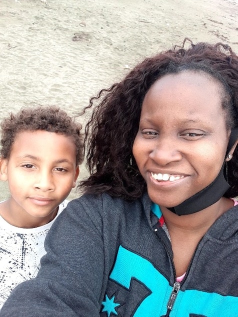 caption: Jaleel and Janelle Williams, identified here by their middle names, pose for a self-portrait.