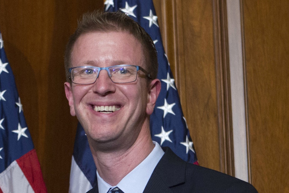 caption: Rep. Derek Kilmer, D-Wash., is pictured on Capitol Hill in Washington, Jan. 3, 2017.