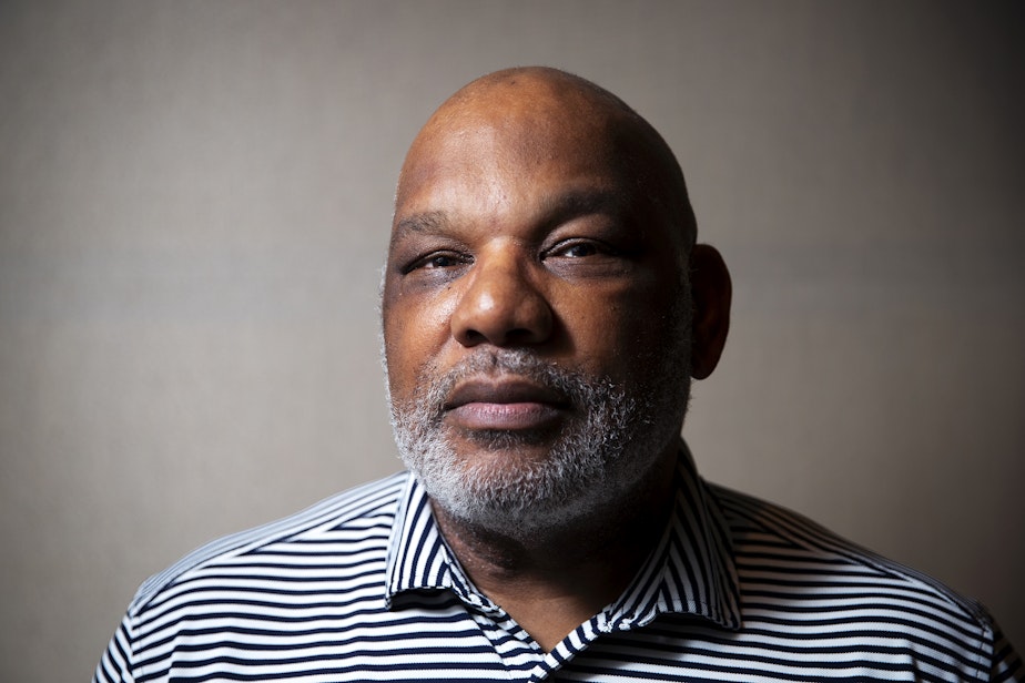caption: Jesse Jones is portrayed on Tuesday, Dec. 3, 2024, at KUOW in Seattle.