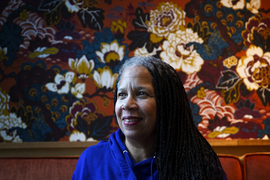 caption: Donna Moodie is portrayed at the new location of Marjorie on Monday, November 25, 2024, in Seattle.