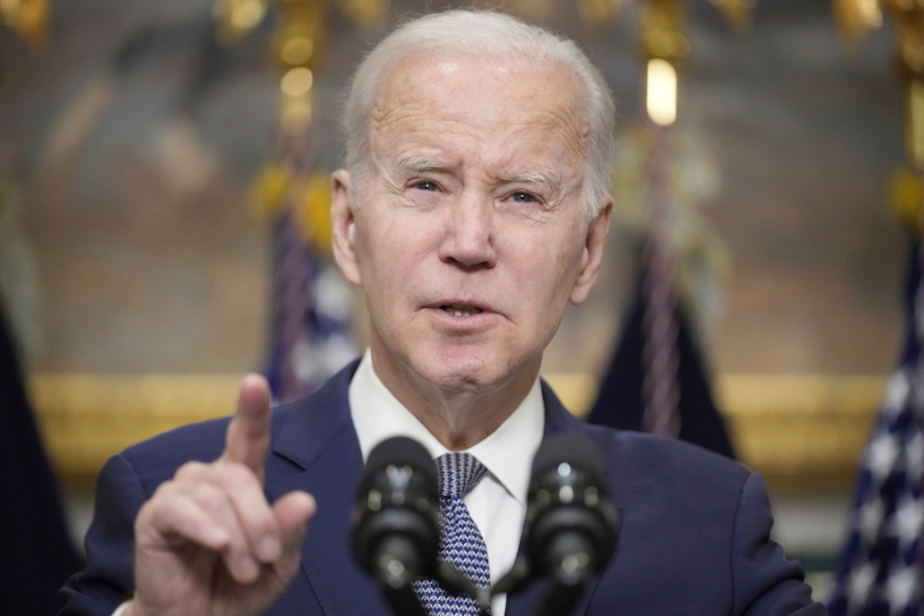 caption: President Joe Biden speaks about the banking system in the Roosevelt Room of the White House, Monday, March 13, 2023 in Washington.