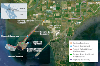 caption: A mock-up of where the new marine terminal could go.